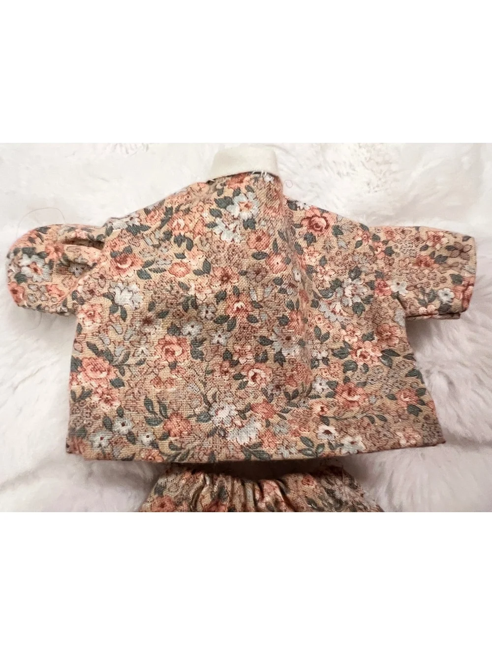 Vintage Barbie Fall Floral Crop top Matching Mini skirt Navy knee high boots